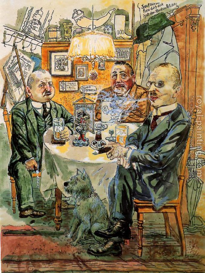 George Grosz : Political Conversation. The Coffee House